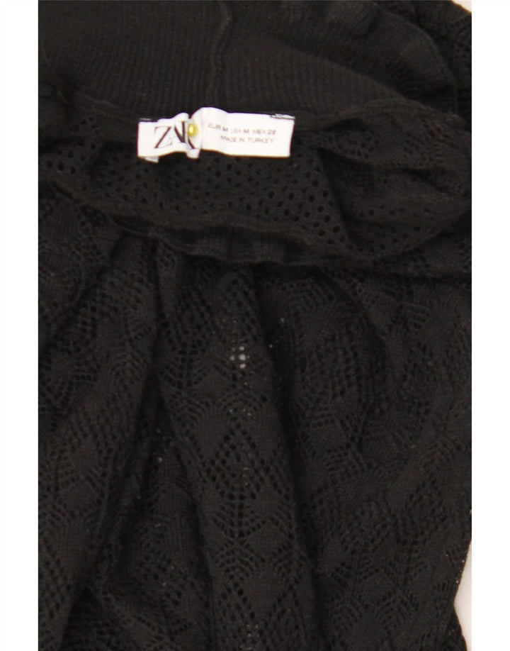 Pulover cu gât țestoasă pentru femei Zara UK 12 Medium Negru