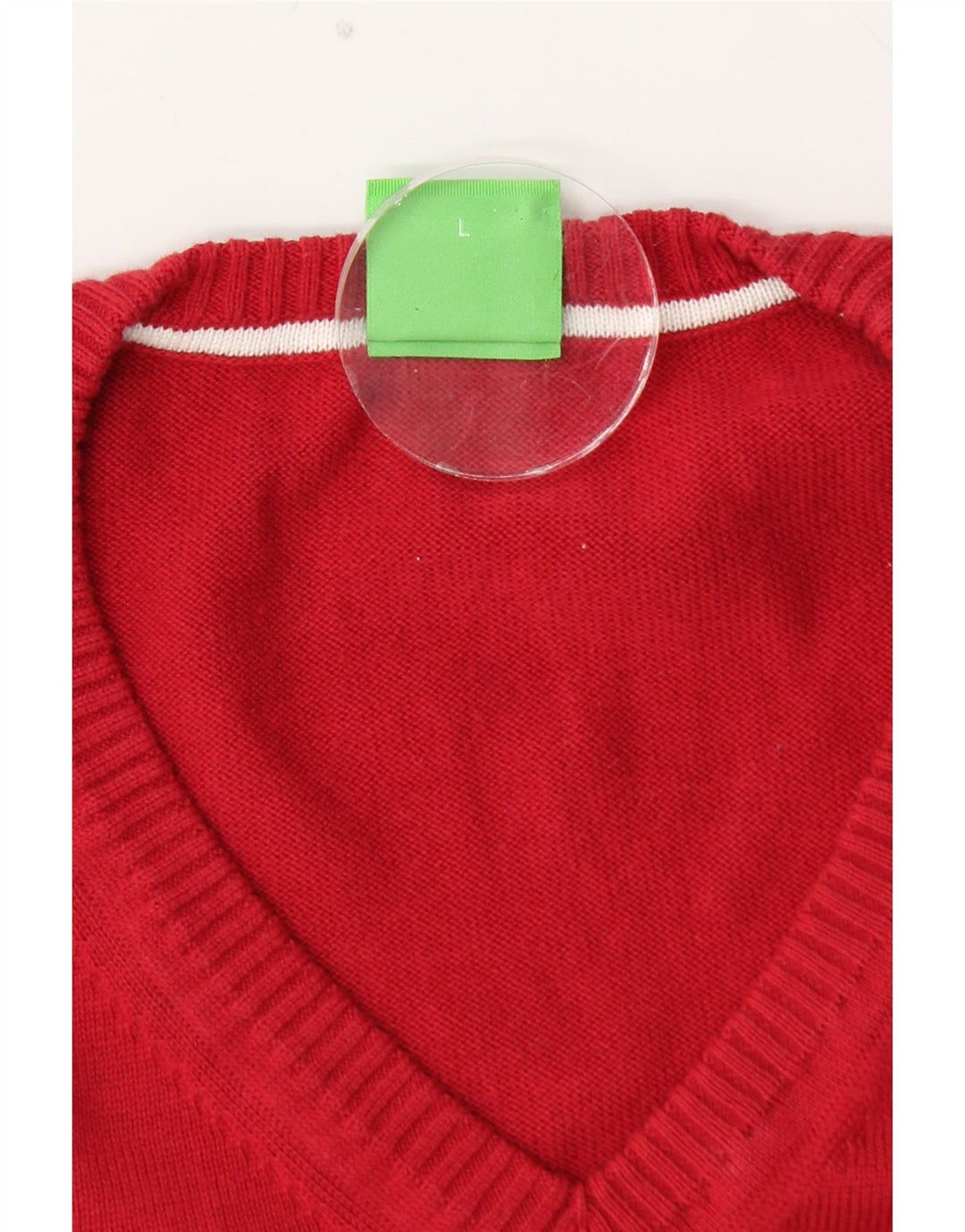 Pulover cu decolteu în V pentru bărbați HUGO BOSS, mare, roșu, color block