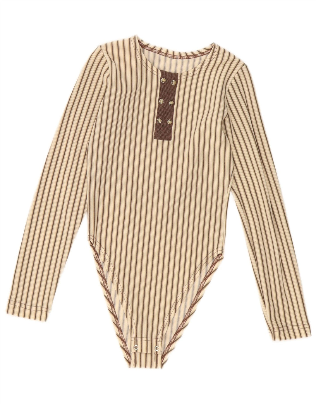 Body vintage pentru femei UK 8 mic bej cu dungi