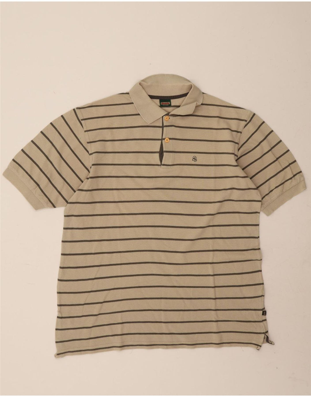 Tricou polo pentru bărbați Invicta 2XL, bumbac cu dungi bej