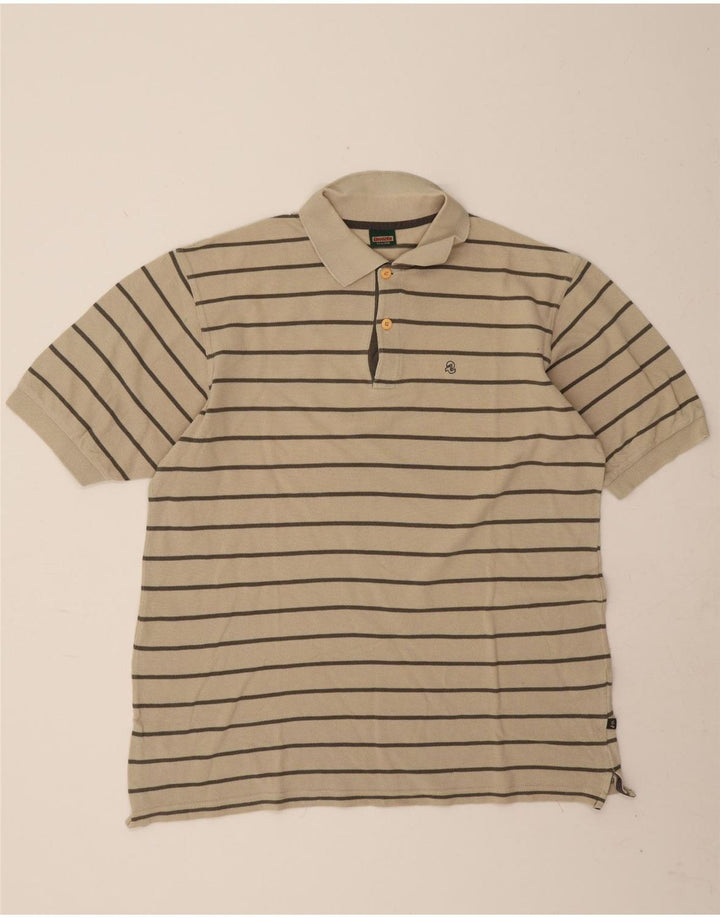 Tricou polo pentru bărbați Invicta 2XL, bumbac cu dungi bej