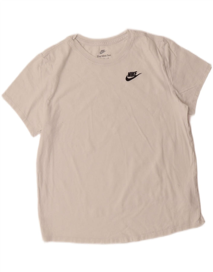 NIKE Womens T-Shirt Top UK 14 Medium White Cotton Vintage Nike and Second-Hand Nike from Messina Hembry 