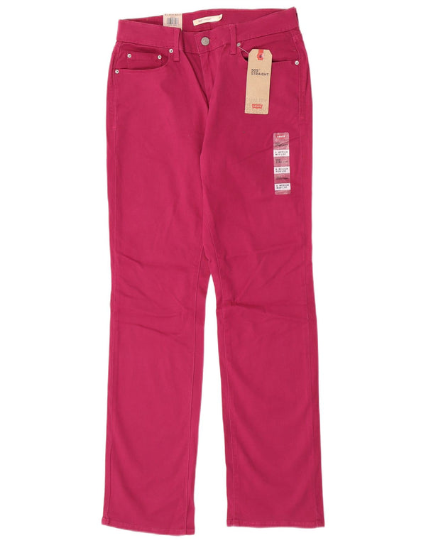 Blugi drepti pentru femei Levi's 505 cu talie medie US 6 Medium W28 L32 bumbac roz