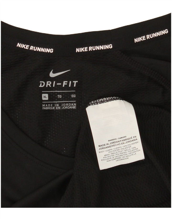 NIKE Womens Dri Fit T-Shirt Top UK 18 XL Black Polyester