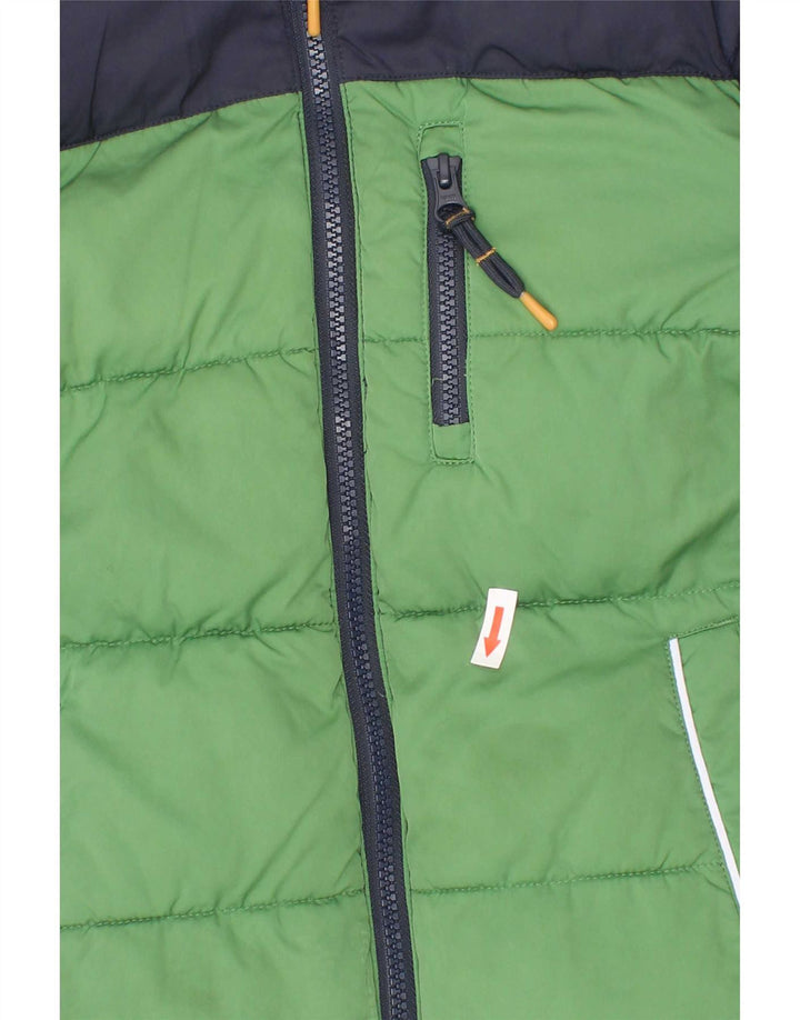 Jachetă căptușită cu glugă pentru băieți Fat Face 8-9 ani Poliester color bloc verde