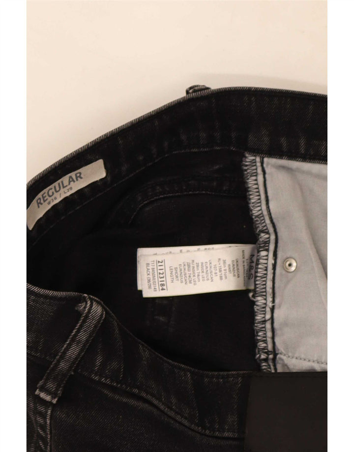 Blugi drepti pentru bărbați Marks & Spencer W36 L27 bumbac negru