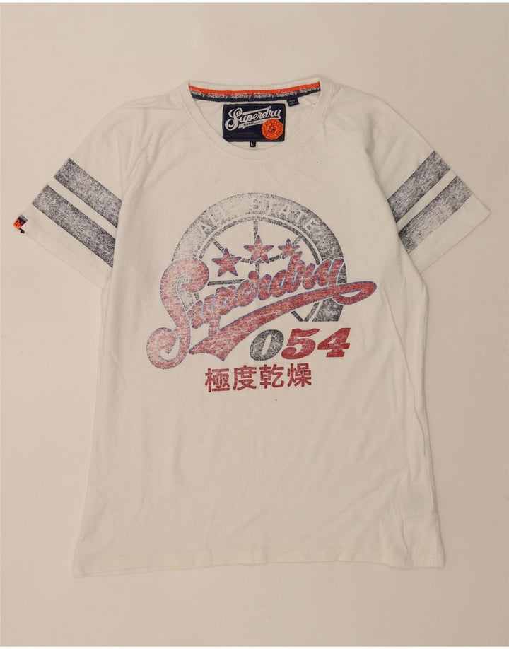 Tricou grafic Superdry pentru bărbați Top mare din bumbac alb