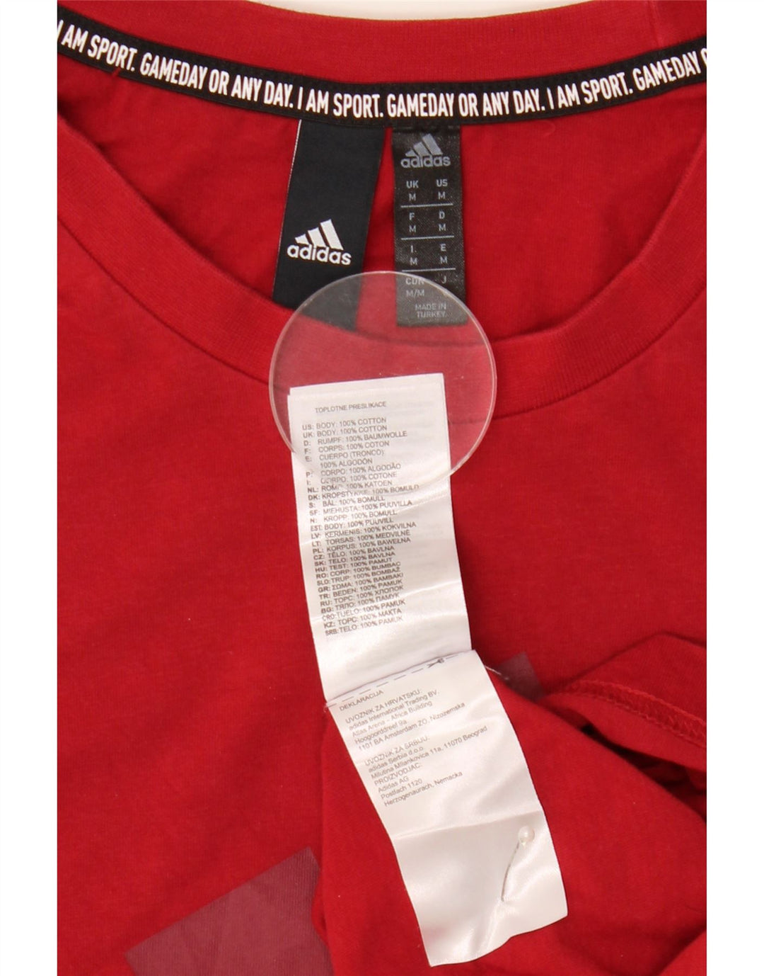 Tricou grafic ADIDAS pentru bărbați Top din bumbac roșu mediu