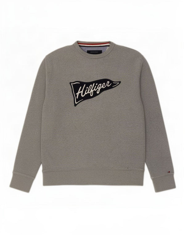 Tommy Hilfiger Mens Vintage Fit Sweatshirt Jumper Large Grey Flecked