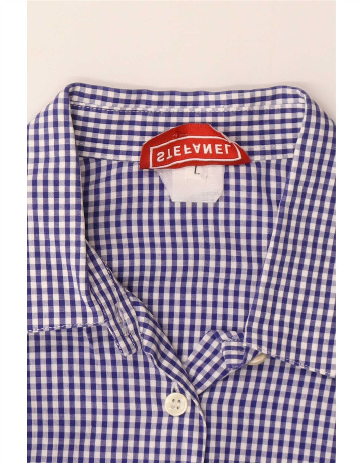 Stefanel Cămașă pentru femei UK 16 Large Blue Gingham