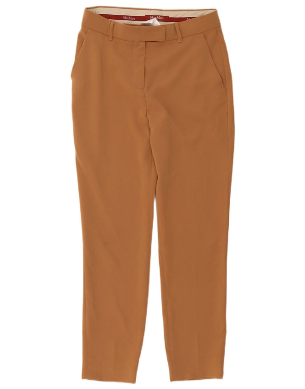 Max Mara Pantaloni crop pentru femei UK 8 Small W30 L25 Bej Acetat