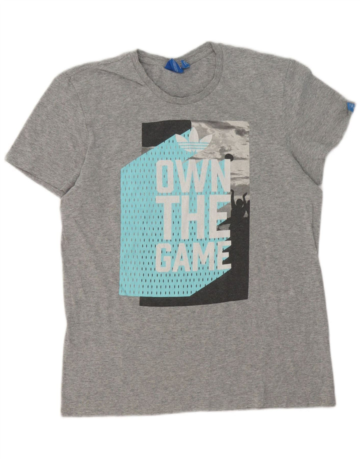 Tricou grafic pentru bărbați Adidas Top mic, gri, pete