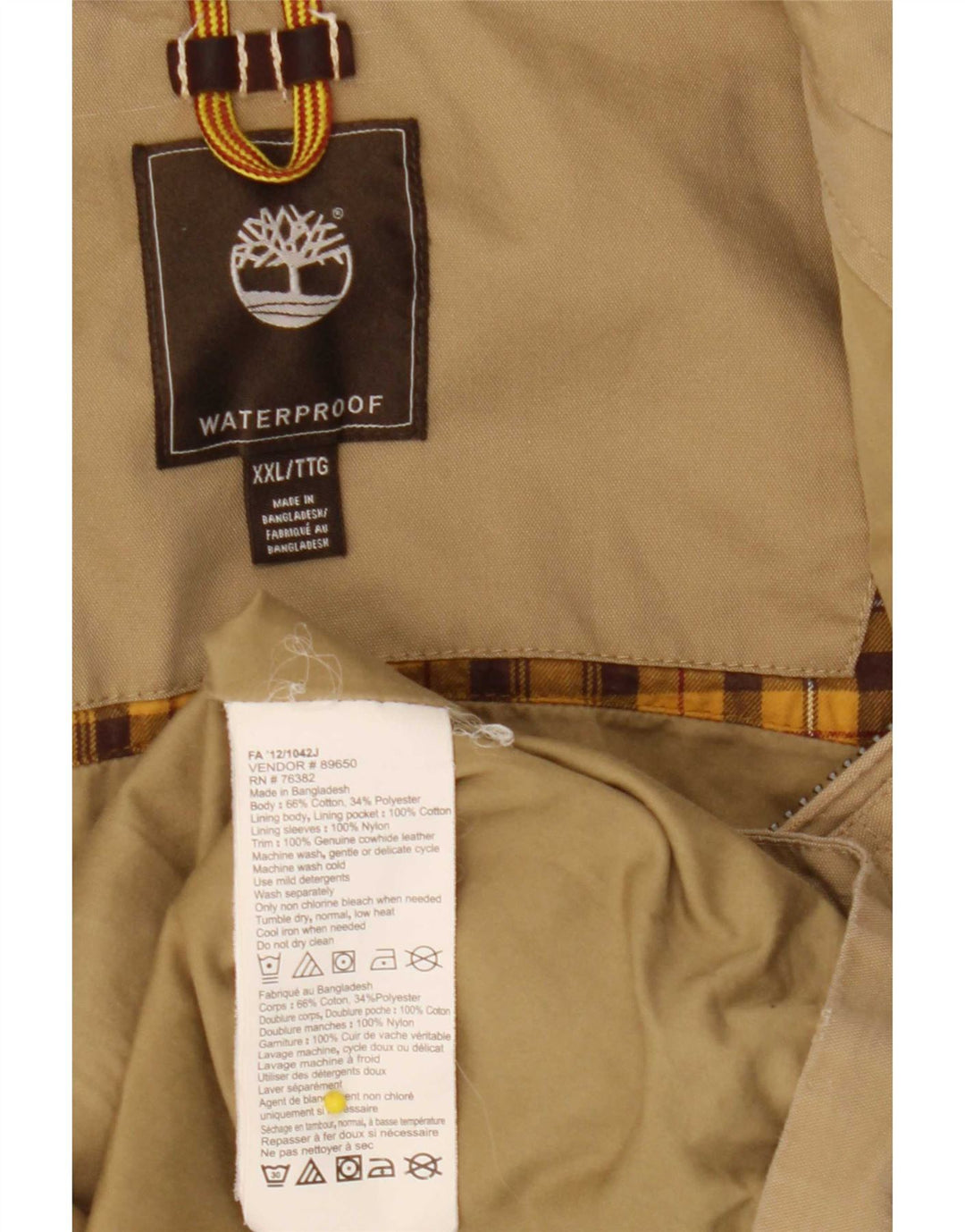 Jachetă Bomber pentru bărbați Timberland UK 44 2XL Bej Bumbac