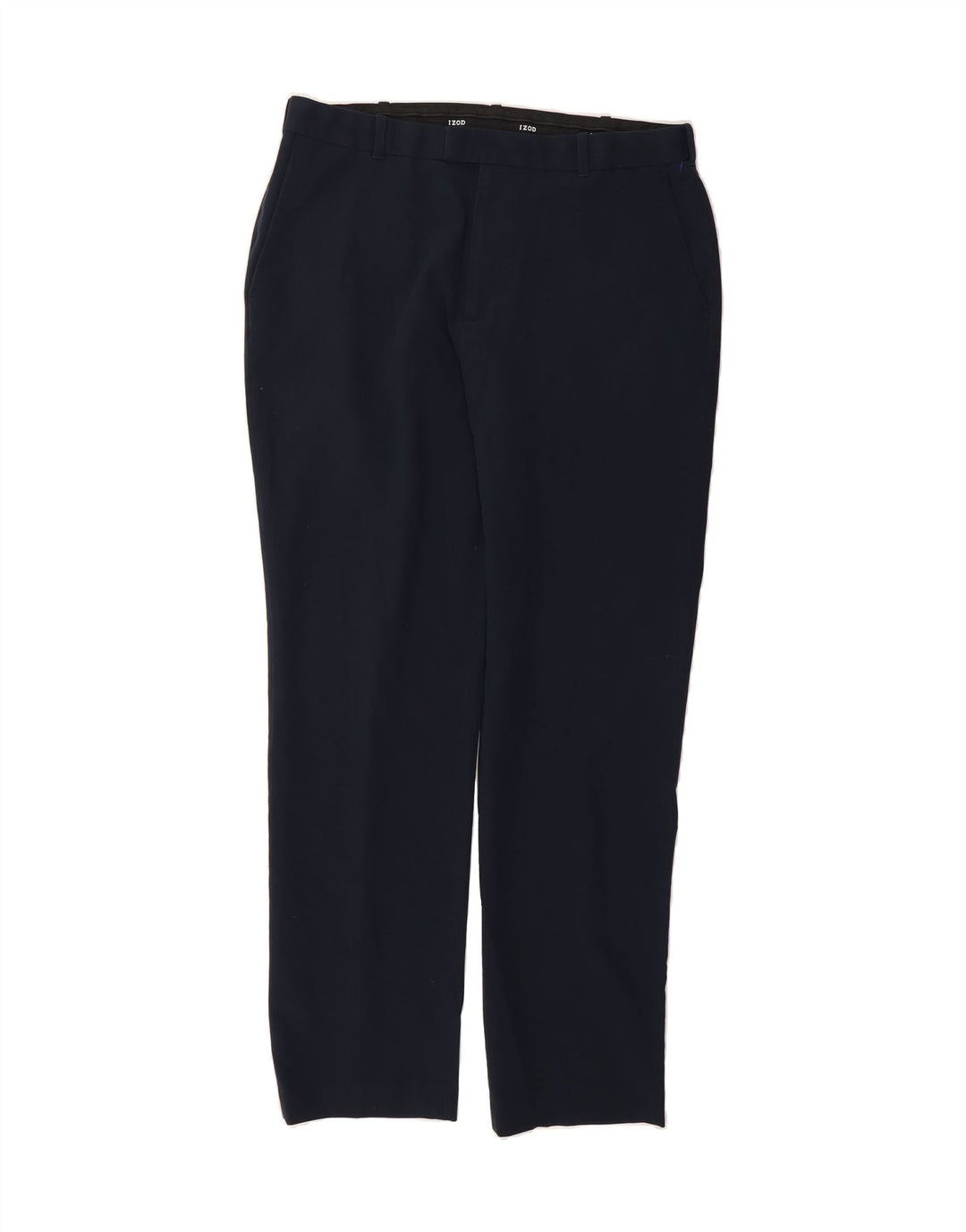 IZOD Mens Straight Suit Trousers W34 L32 Navy Blue Polyester Vintage Izod and Second-Hand Izod from Messina Hembry 