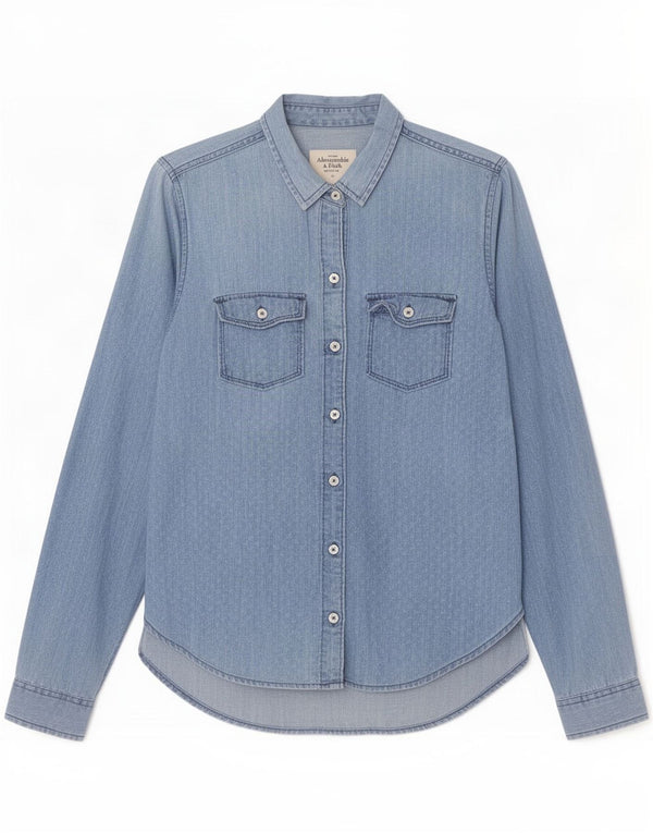 Cămașă Abercrombie & Fitch pentru femei UK 14 Medium Blue Spotted Bumbac