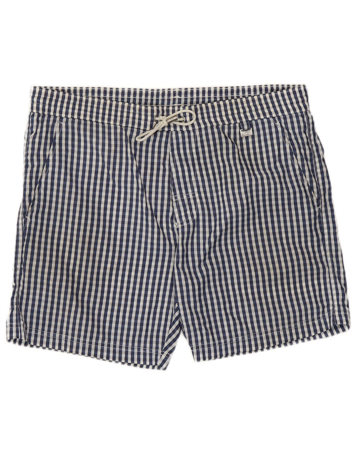 Pantaloni scurți de înot pentru bărbați Dolce & Gabbana, cu carouri mari, albastre