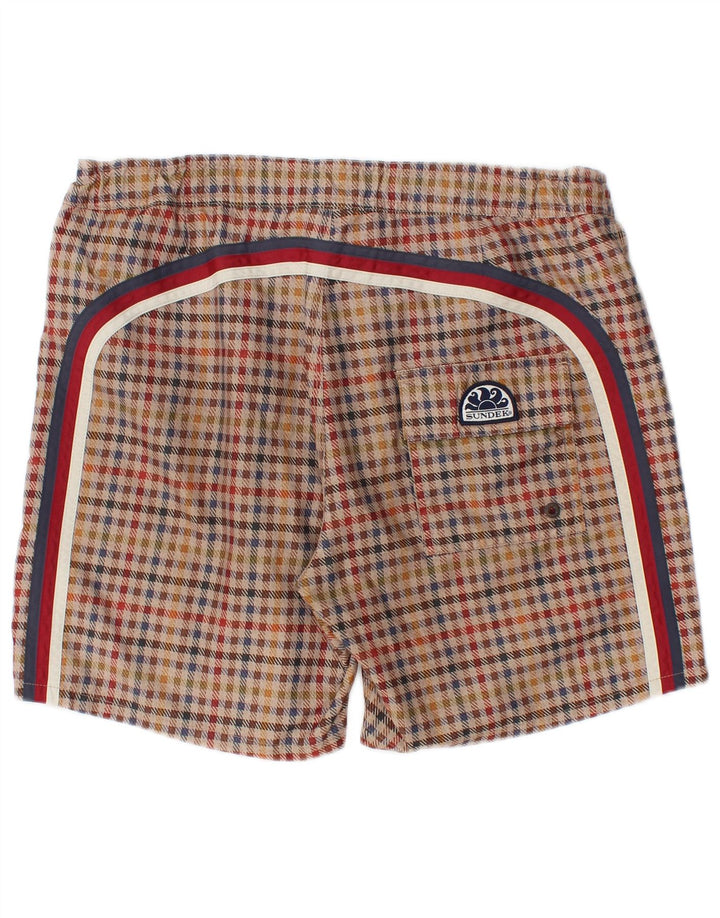 Pantaloni scurți de înot Sundek pentru bărbați, poliester cu carouri medii, multicolore
