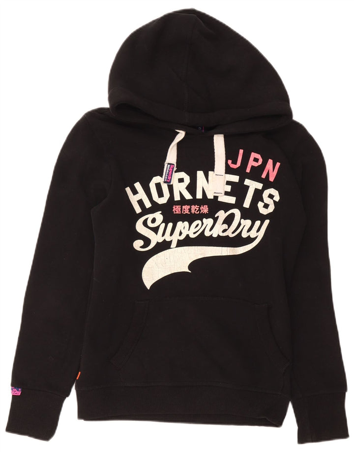 Jumper Superdry pentru bărbați Hornets Graphic Hoodie UK 10 Bumbac negru mic
