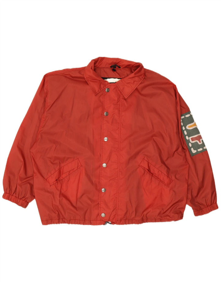 Jachetă de ploaie grafică pentru bărbați VINTAGE UK 44 2XL Nailon roșu