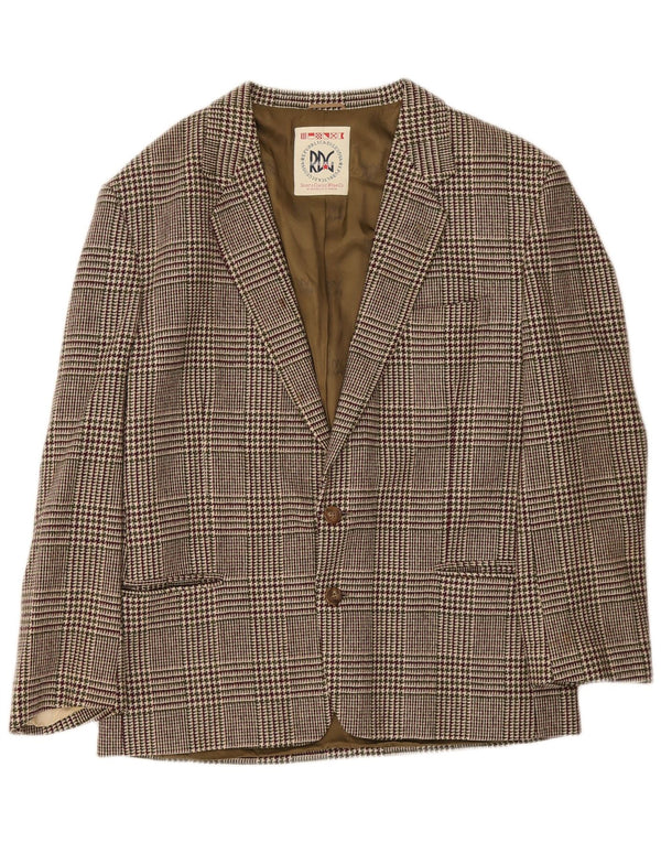 Jachetă vintage pentru bărbați IT 52 XL Lână din picior de găină burgundă