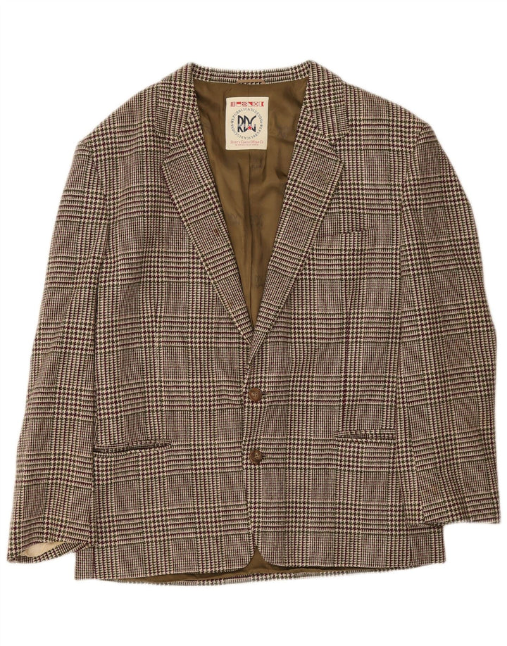Jachetă vintage pentru bărbați IT 52 XL Lână din picior de găină burgundă