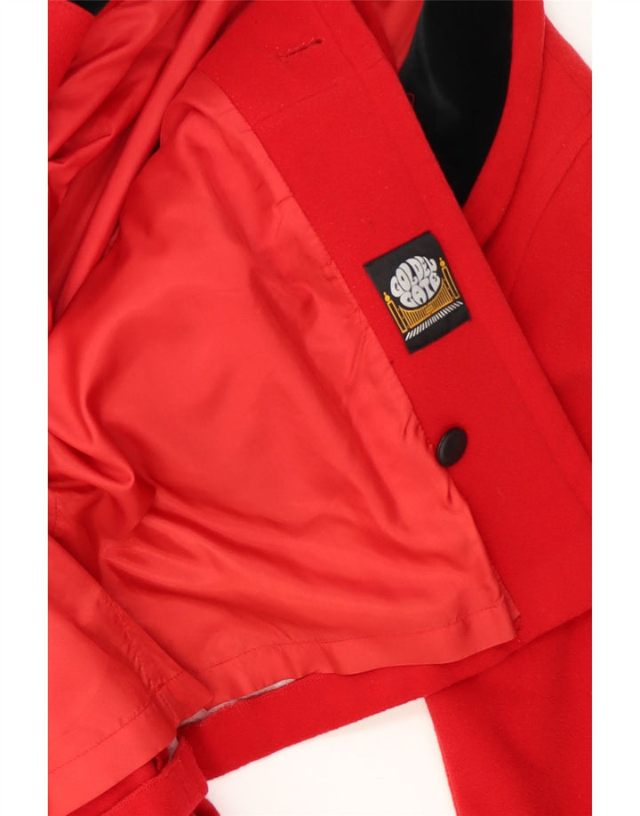 GOLDEN GATE Womens Double Breasted Coat IT 46 Large Red Colourblock Vintage Golden Gate and Second-Hand Golden Gate from Messina Hembry 
