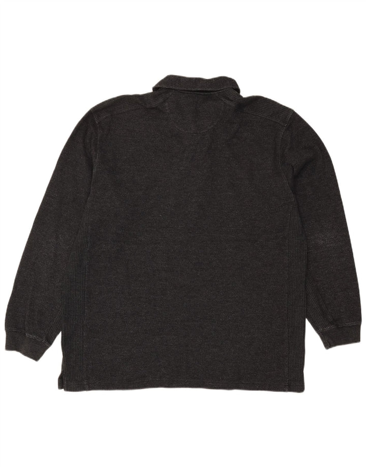 Cămașă polo cu mânecă lungă IZOD pentru bărbați, bumbac negru