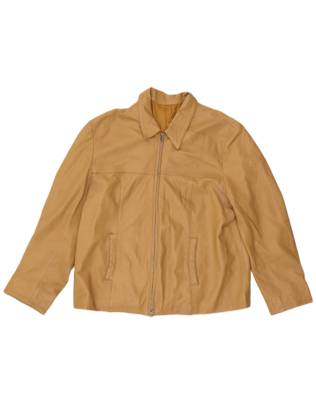 Jachetă de piele pentru femei VINTAGE IT 52 2XL piele bej