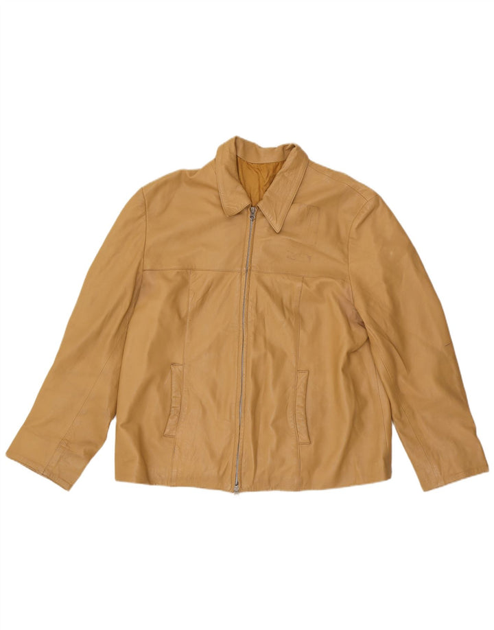 Jachetă de piele pentru femei VINTAGE IT 52 2XL piele bej