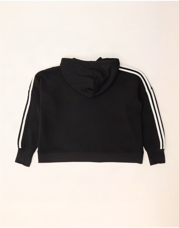 Jumper Adidas Crop Oversized Hoodie pentru femei UK 12 Medium Black Bumbac