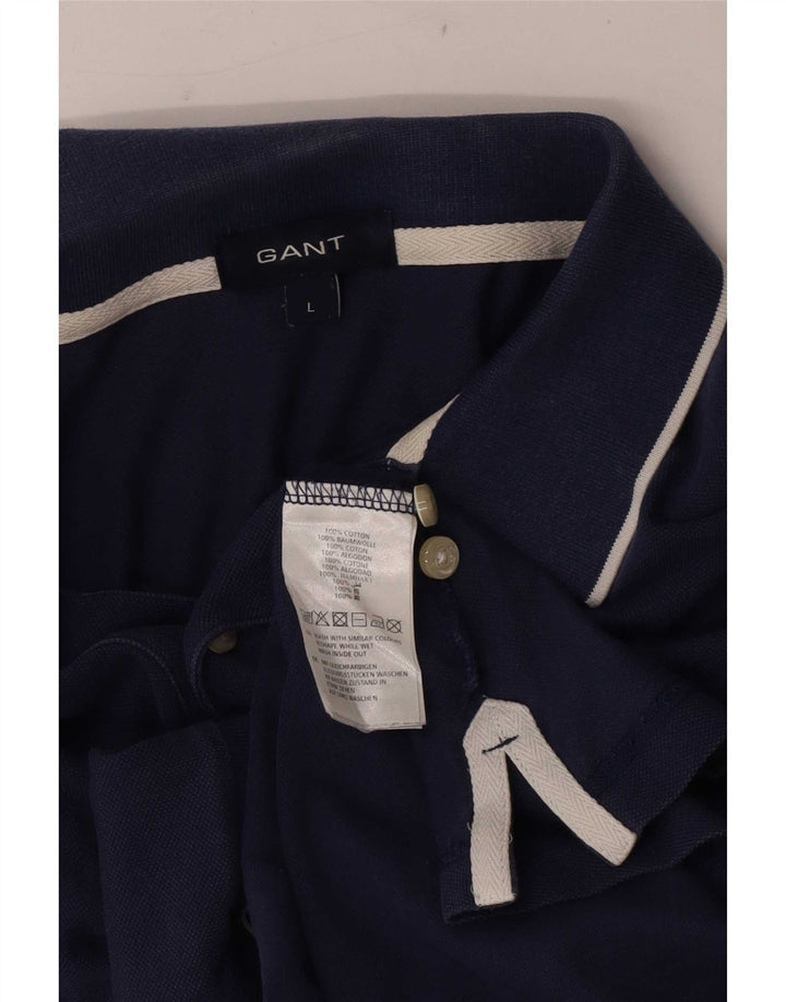 Tricou polo pentru bărbați Gant, mare, albastru bleumarin, bumbac
