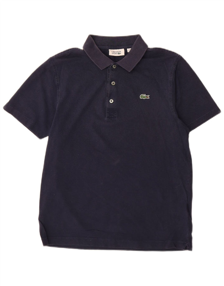 Tricou polo LACOSTE pentru bărbați, mărimea 4, mediu, bleumarin, bumbac cu dungi