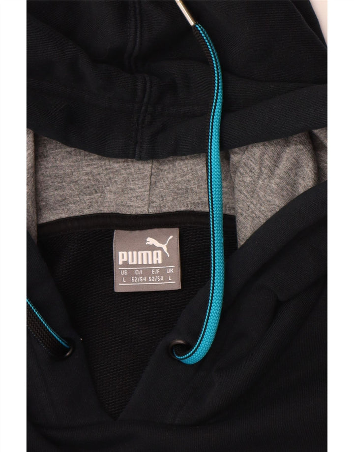 Pulover cu glugă grafic PUMA pentru bărbați, mare, negru, bumbac color bloc