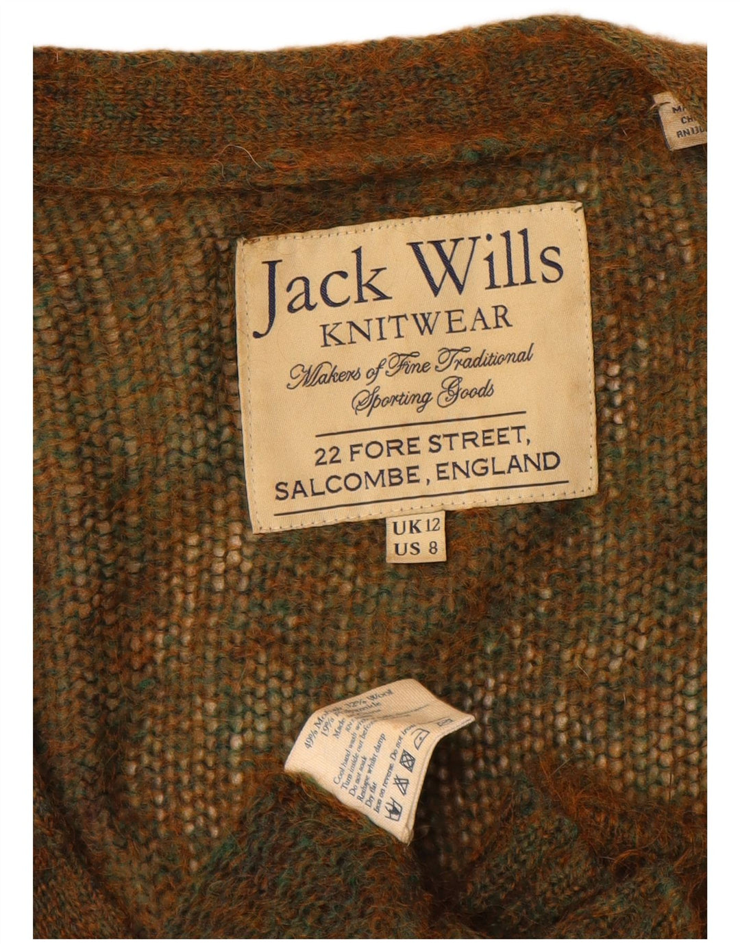 Jack Wills Pulover cardigan supradimensionat pentru femei UK 12 Medium Khaki Flecked