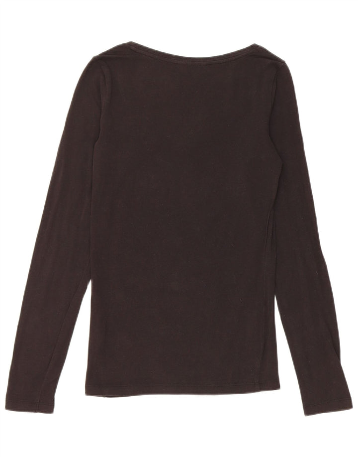Guess Top grafic pentru femei cu mânecă lungă UK 8 mic bumbac negru