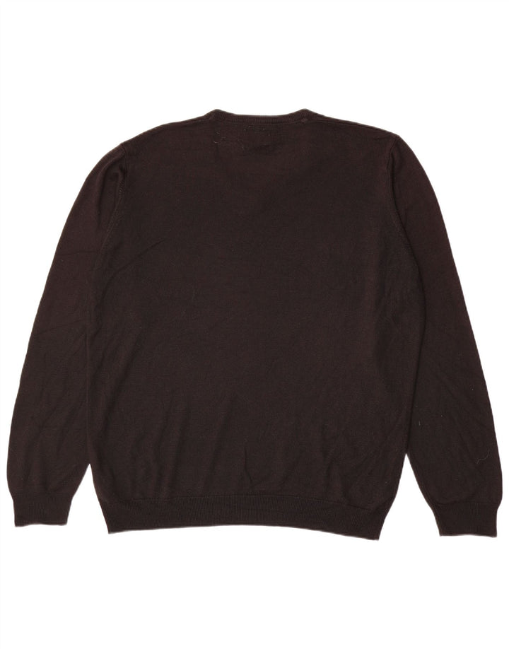 Pulover pentru bărbați Marks & Spencer, cu decolteu în V, XL, acrilic negru