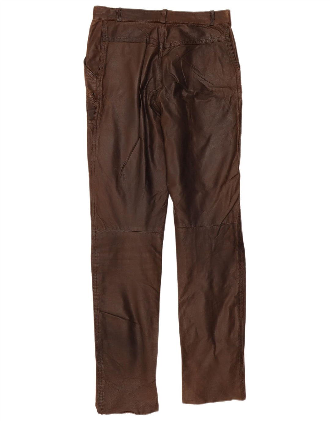 VINTAGE Pantaloni drepti din piele pentru femei EU 36 Small W28 L30 Piele maro