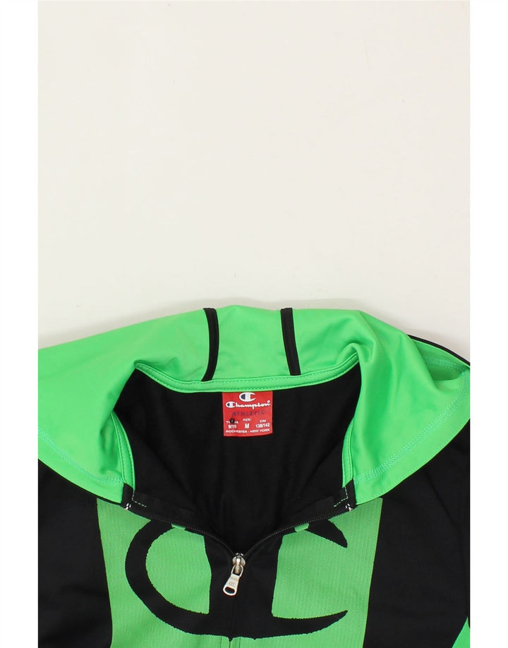CHAMPION Boys Graphic Zip Hoodie Sweater 9-10 Years Medium Black Vintage Champion and Second-Hand Champion from Messina Hembry 
