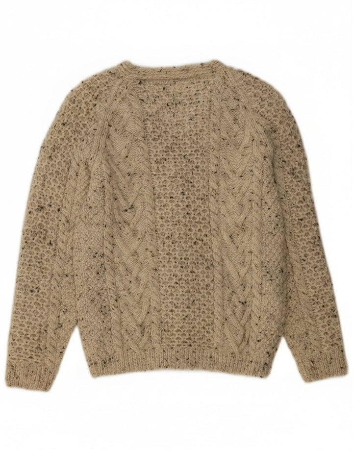 Pulover Cardigan Vintage pentru Damă UK 12 Medium Gri Pete Lână
