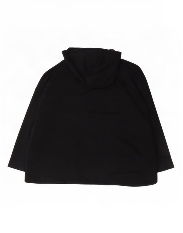 Pulover Puma pentru femei, supradimensionat, cu gât, cu fermoar, cu glugă, UK 14, mare, negru, bumbac