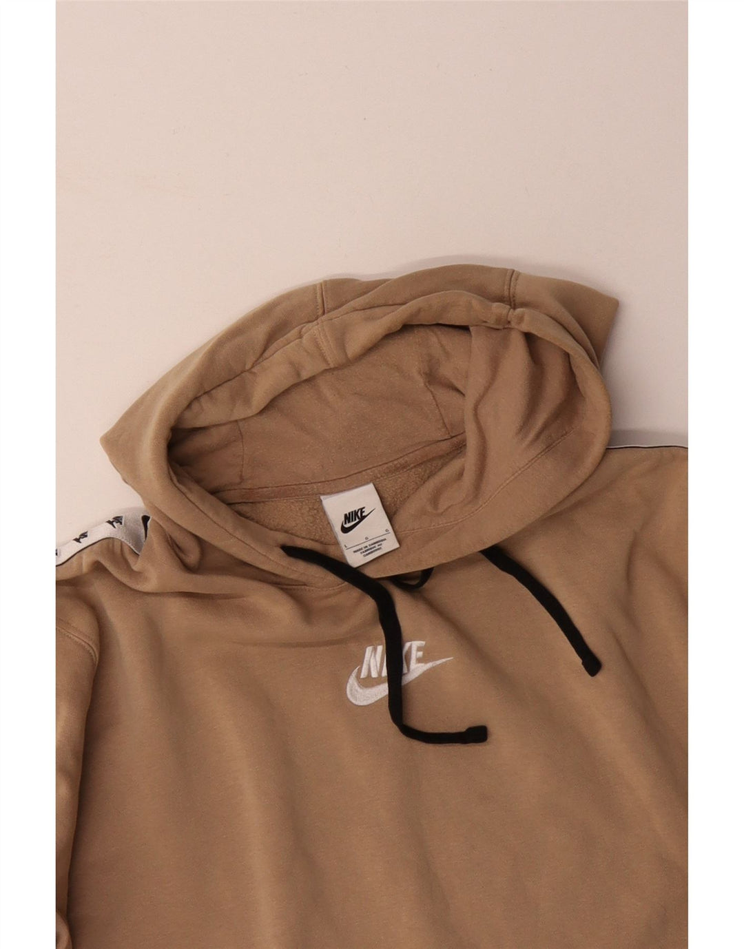 Pulover NIKE pentru bărbați cu glugă grafică, mare, bej, bumbac bloc de culoare