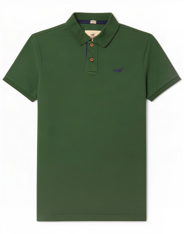 Hollister Mens Polo Shirt XL Green Bumbac