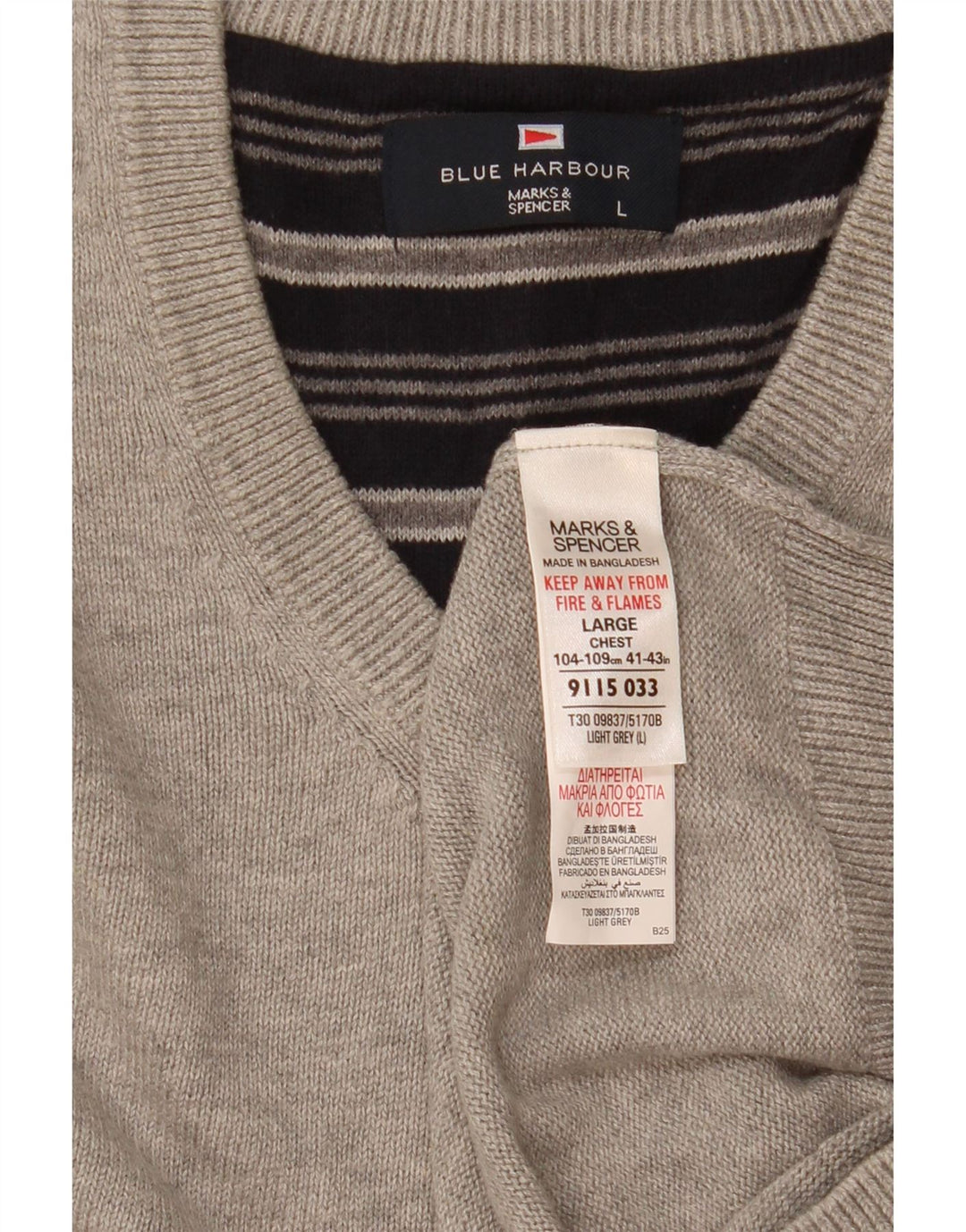 Marks & Spencer pentru bărbați Blue Harbour Vest Tank Top mare, gri bumbac cu pete