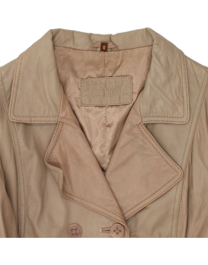 CONBIPEL Womens Leather Jacket IT 48 XL Beige Leather Vintage Conbipel and Second-Hand Conbipel from Messina Hembry 
