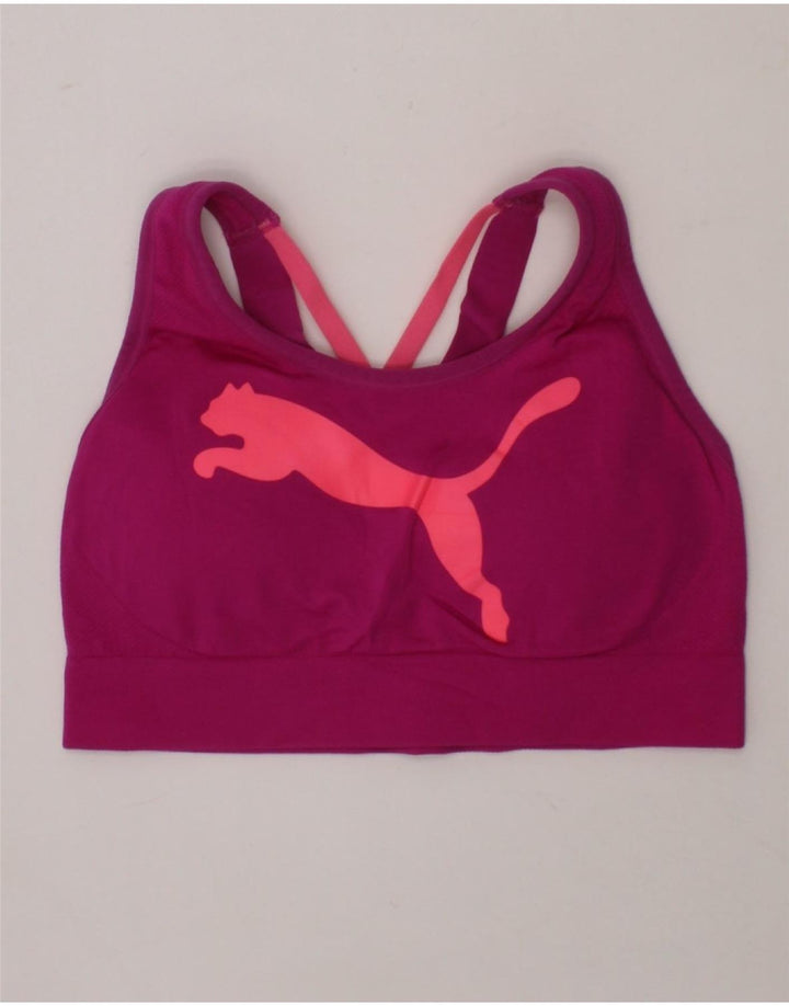 PUMA Womens Graphic Sport Bra Top UK 8 Small Pink Vintage Puma and Second-Hand Puma from Messina Hembry 