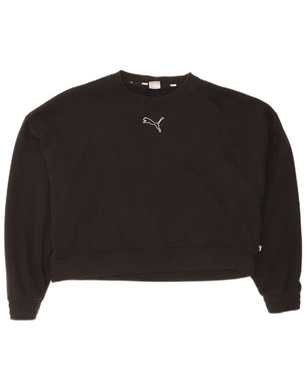 Pulover Puma pentru femei, cu grafic relaxat, din bumbac, UK 16, negru