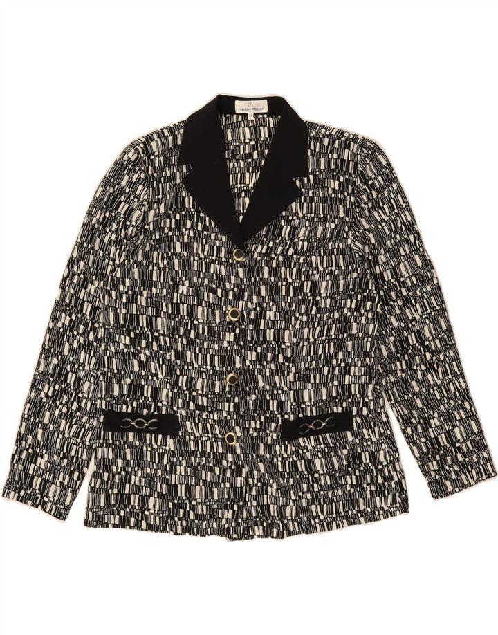 CAROLINA PEDRJONI Womens 3/4 Sleeve Blazer Jacket IT 47 Large Black Vintage Carolina Pedrjoni and Second-Hand Carolina Pedrjoni from Messina Hembry 