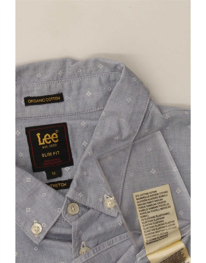Cămașă Lee Bărbați Slim Fit Bumbac Geometric Albastru Mediu