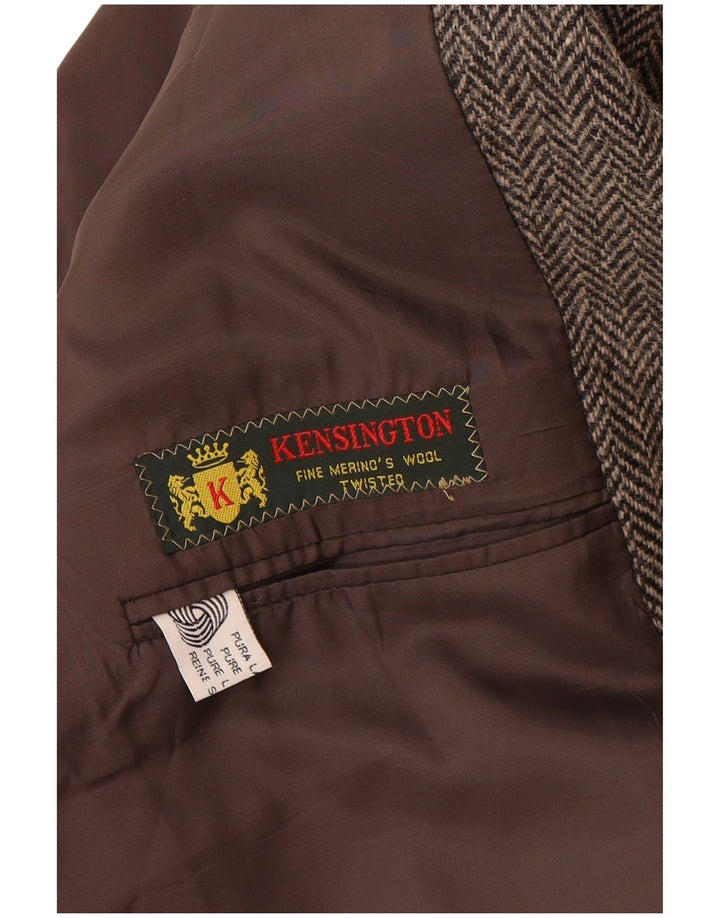 Sacou blazer pentru bărbați Giole, cu 2 nasturi, IT 56 3XL, lână virgină gri cu oase de pește
