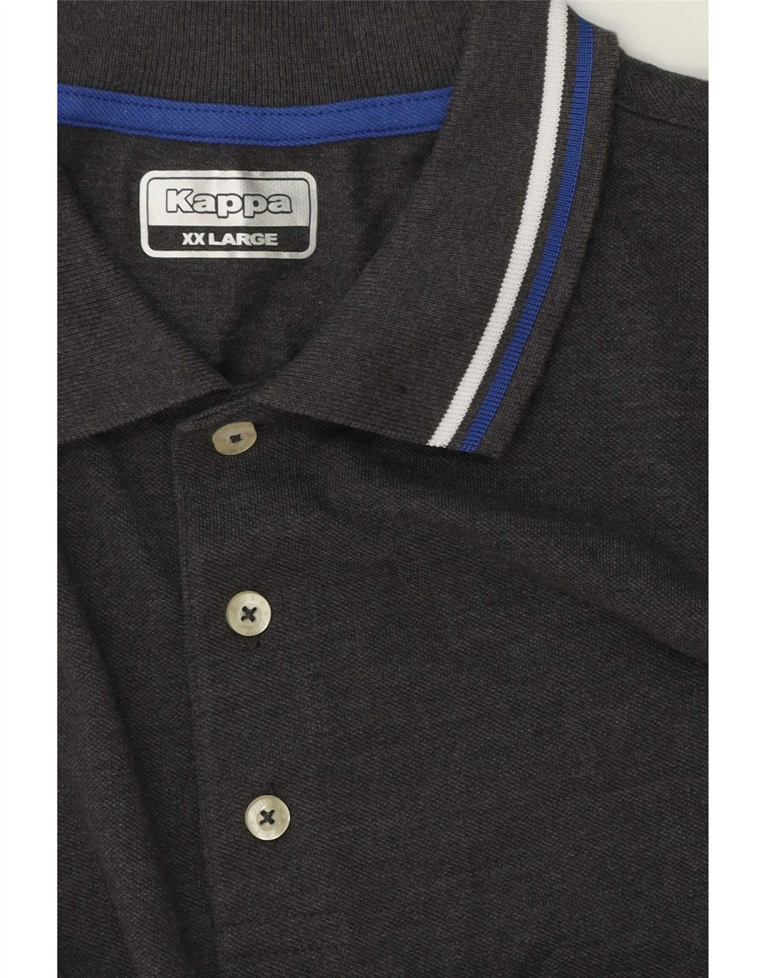 Cămașă polo pentru bărbați Kappa 2XL, gri cu dungi
